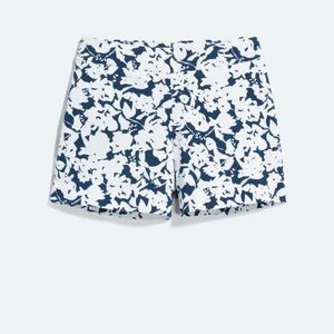 Margaret M Lea Printed High Waist Blue and White Floral Shorts